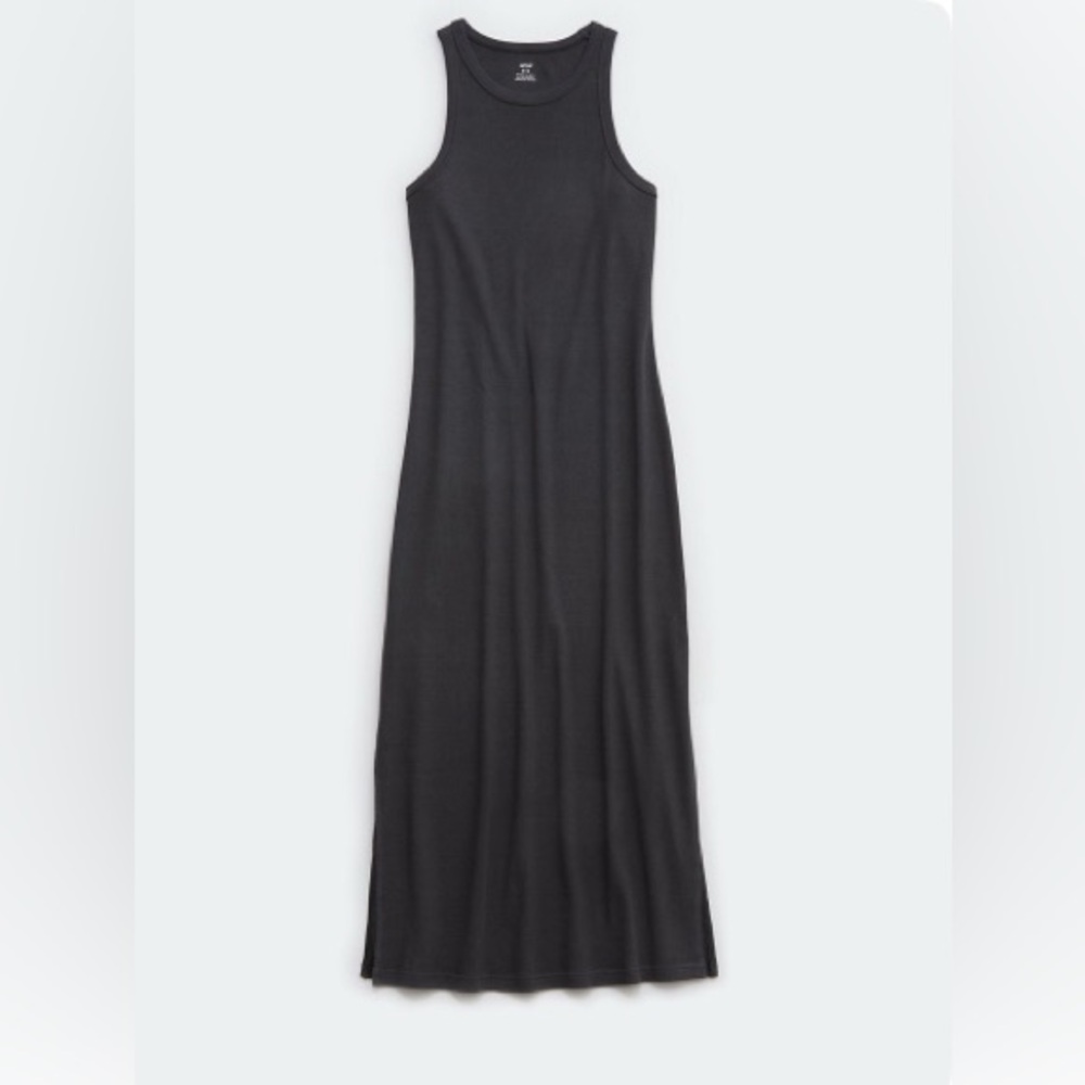 Aerie High Neck Ribbed Midi Dress